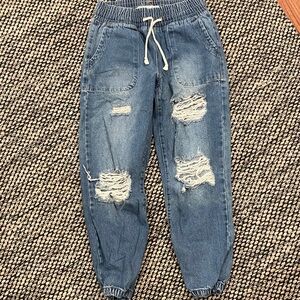 Celebrity Pink Elastic Waist Denim Pants